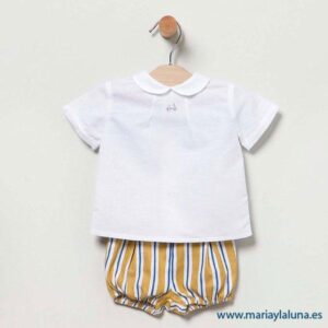 Short y Blusa Mostaza Coco Acqua 12 meses