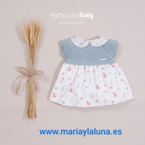 Pangasa Vestido Puppy Tiger Verde Mar