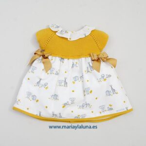 Vestido Pangasa  Safari Mostaza 12 meses