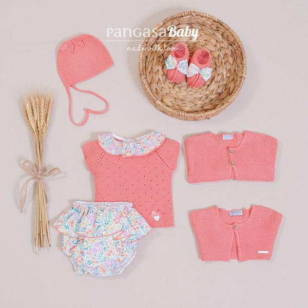 Conjunto Liberty Flores Coral Pangasa 6 meses - Imagen 3