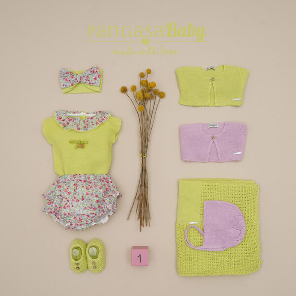 Bebé Conjunto Pangasa Pistacchio Flores - Imagen 2