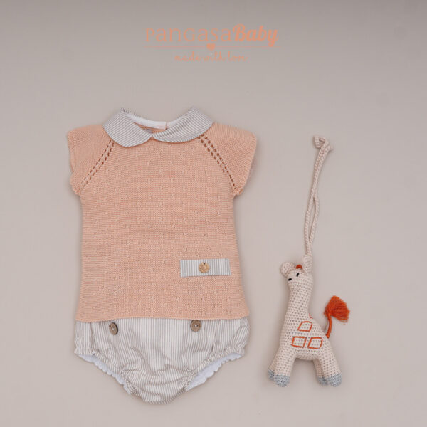 Bebé Conjunto Ranita Honey Peach Pangasa Rayas Melocotón