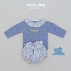 Conjunto Braguita Bleu Brume Bruma Flores Pangasa