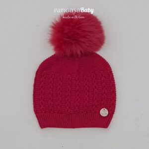 Gorro Ochos Pangasa Pelo Natural Granate