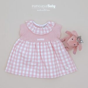 Vestido Cuadros Vichy Pangasa Rosa