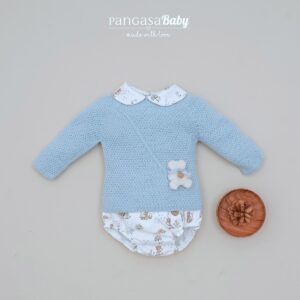 Conjunto Teddy Ranita Pangasa Tiny Bear Celeste