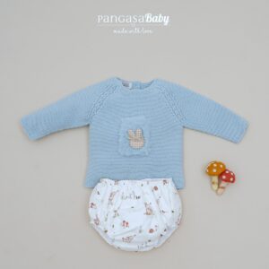 Conjunto Petite Bambi & Conejo Pangasa Celeste