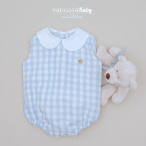 Pelele Tela Cuadros Vichy Pangasa Celeste Empolvado