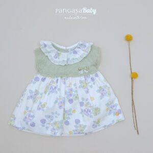 Vestido Brote Pangasa Flores Verde Hoja