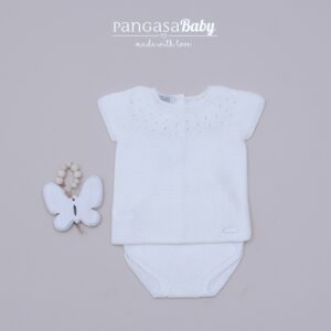 Conjunto Punto Moceta Pangasa Marfil 9 meses